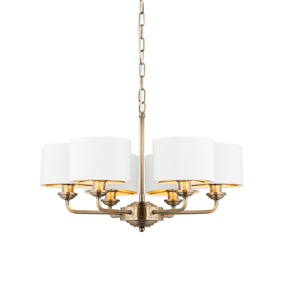 Coralia Brass 6 Light Pendant Ceiling Light Lighting 