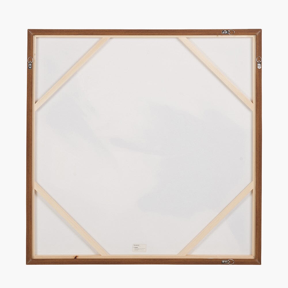 Cosima Monochrome Abstract Square Canvas Wall Art with Oak Effect Frame Accessories 