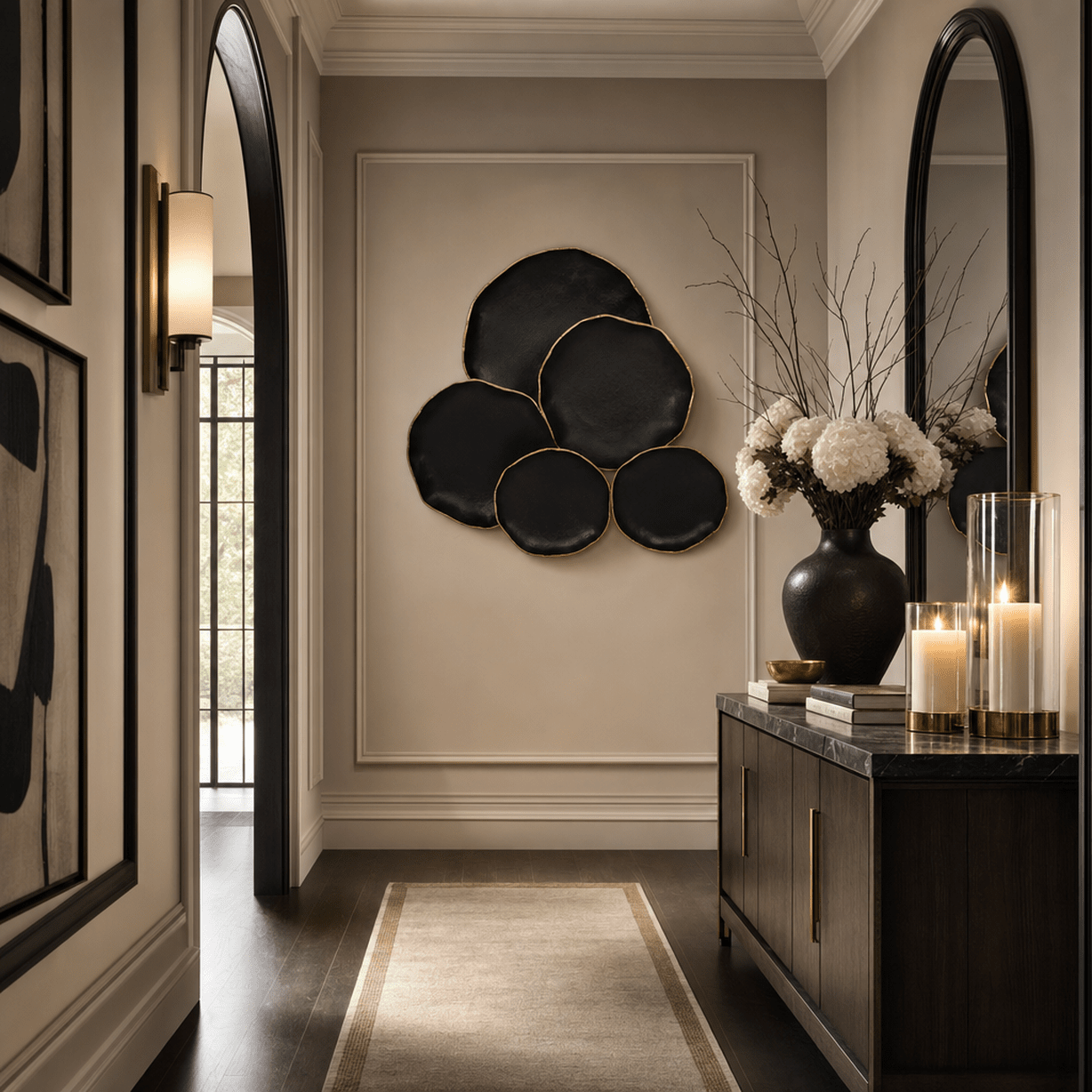 Cotto Black & Gold Textured Metal Wall Art Accessories 