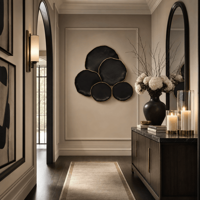 Cotto Black & Gold Textured Metal Wall Art Accessories 