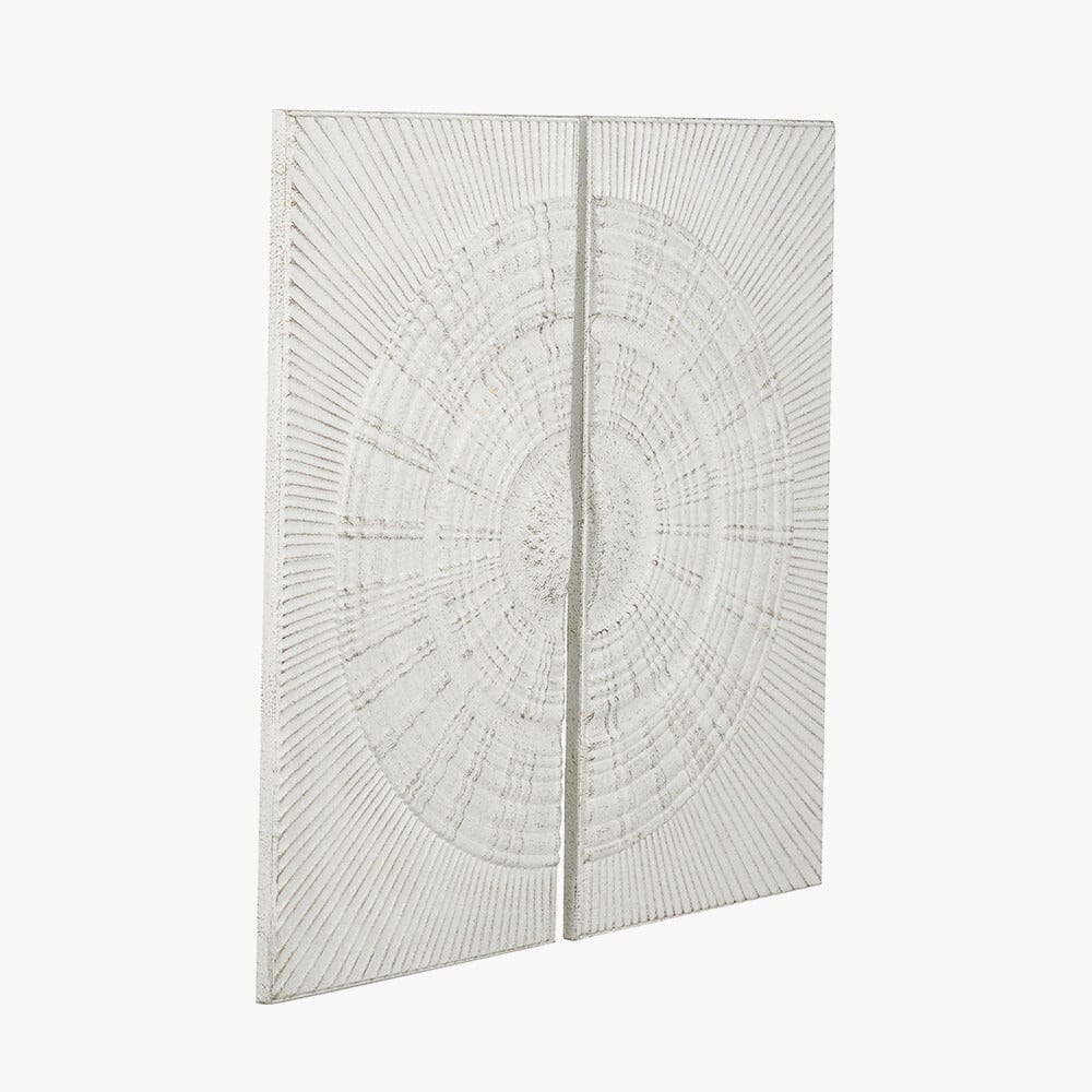 Cove White Metal Sunburst Circle Wall Art - Set of 2 Accessories 