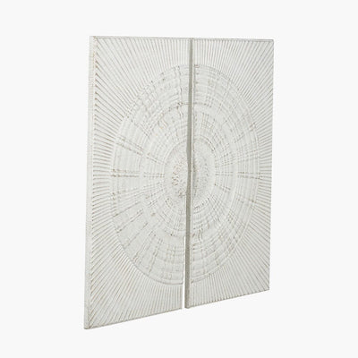 Cove White Metal Sunburst Circle Wall Art - Set of 2 Accessories 