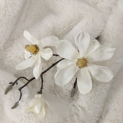 Cream Faux Magnolia Branch Single Stem Floral Accessories 