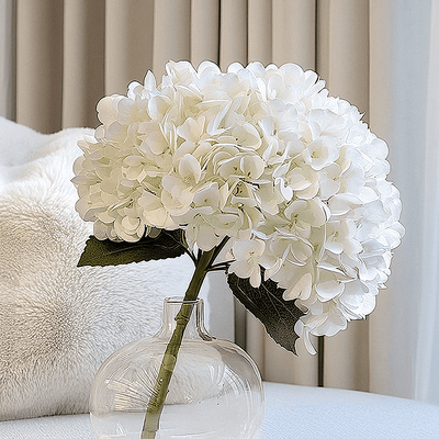 Cream Giant Pom Pom Hydrangea Single Stem Flower Accessories 