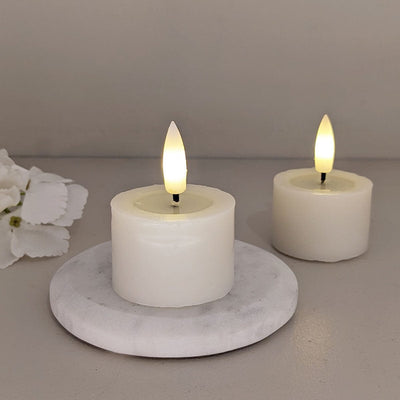 Cream Realistic LED Tealights - Set of 2 Fragrance 