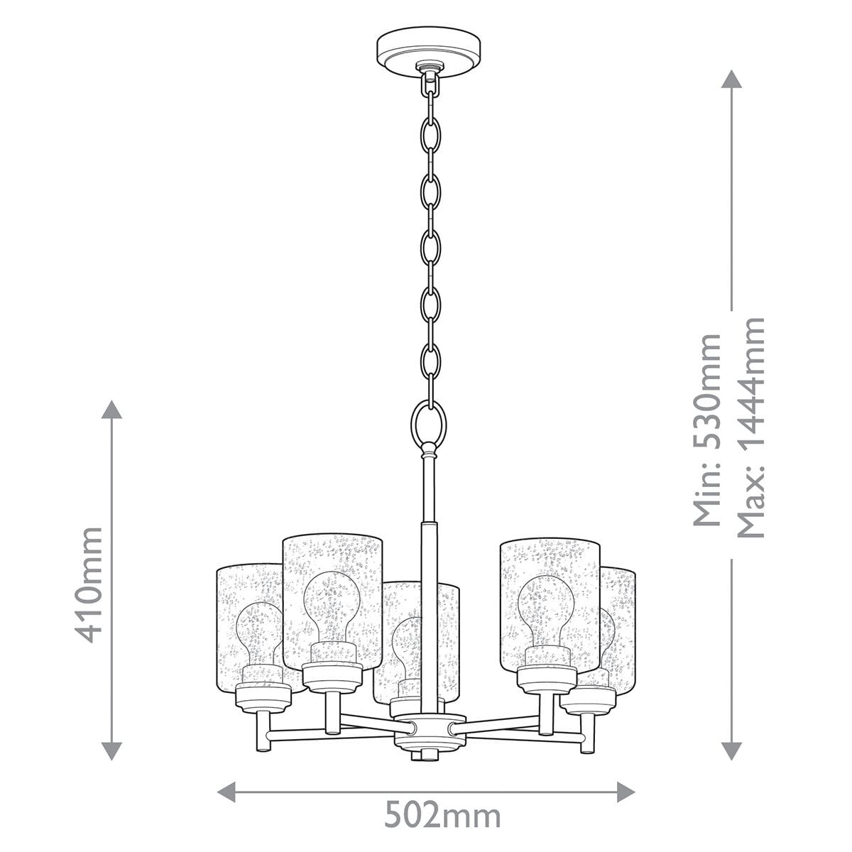 Cressida Gold 5 Light Pendant Ceiling Light Lighting 