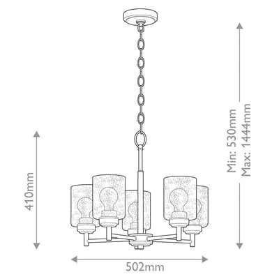 Cressida Gold 5 Light Pendant Ceiling Light Lighting 
