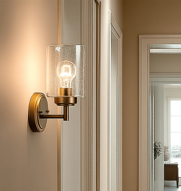 Cressida Gold & Glass Wall Light Lighting 