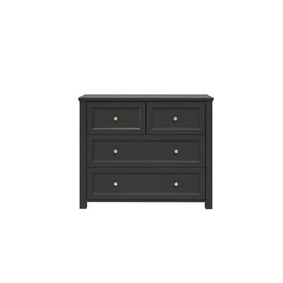 Cynthia Black 4 Drawer Chest with Gold Handles Furniture 