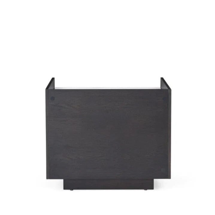 Cyra Dark Grey Luxury Oak 2 Door Bedside Table with Marble Top Furniture 