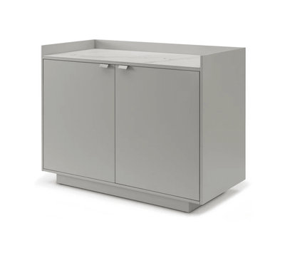Cyra Luxury Beige Oak 2 Door Sideboard with Marble Top Furniture 
