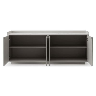 Cyra Luxury Beige Oak 4 Door Sideboard with Marble Top Furniture 