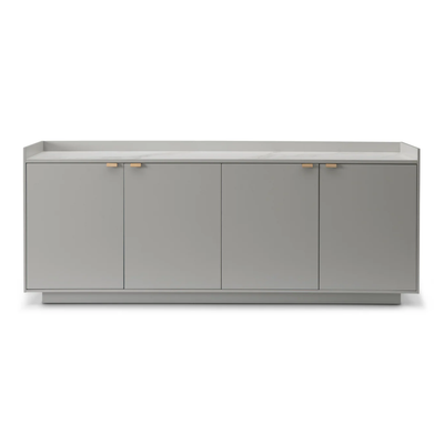 Cyra Luxury Beige Oak 4 Door Sideboard with Marble Top Furniture 