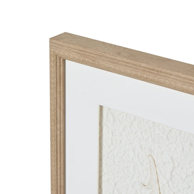 Cyrus Cream Feather Print Wall Art in Wooden Frame Accessories 