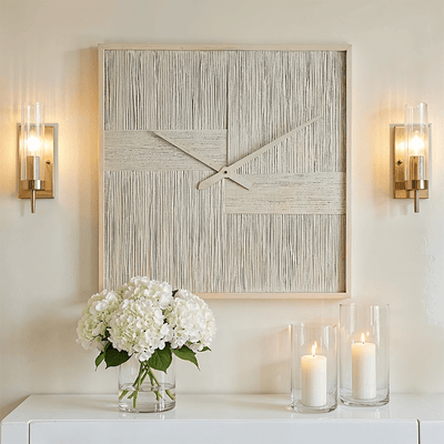 Daisy Cream Threaded Decorative Wall Clock Accessories 