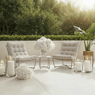 Damia Cream Outdoor Lounging Set Outdoor 