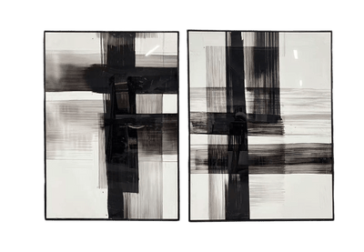Danby Large Monochrome Framed Wall Art - Set of 2 Accessories 