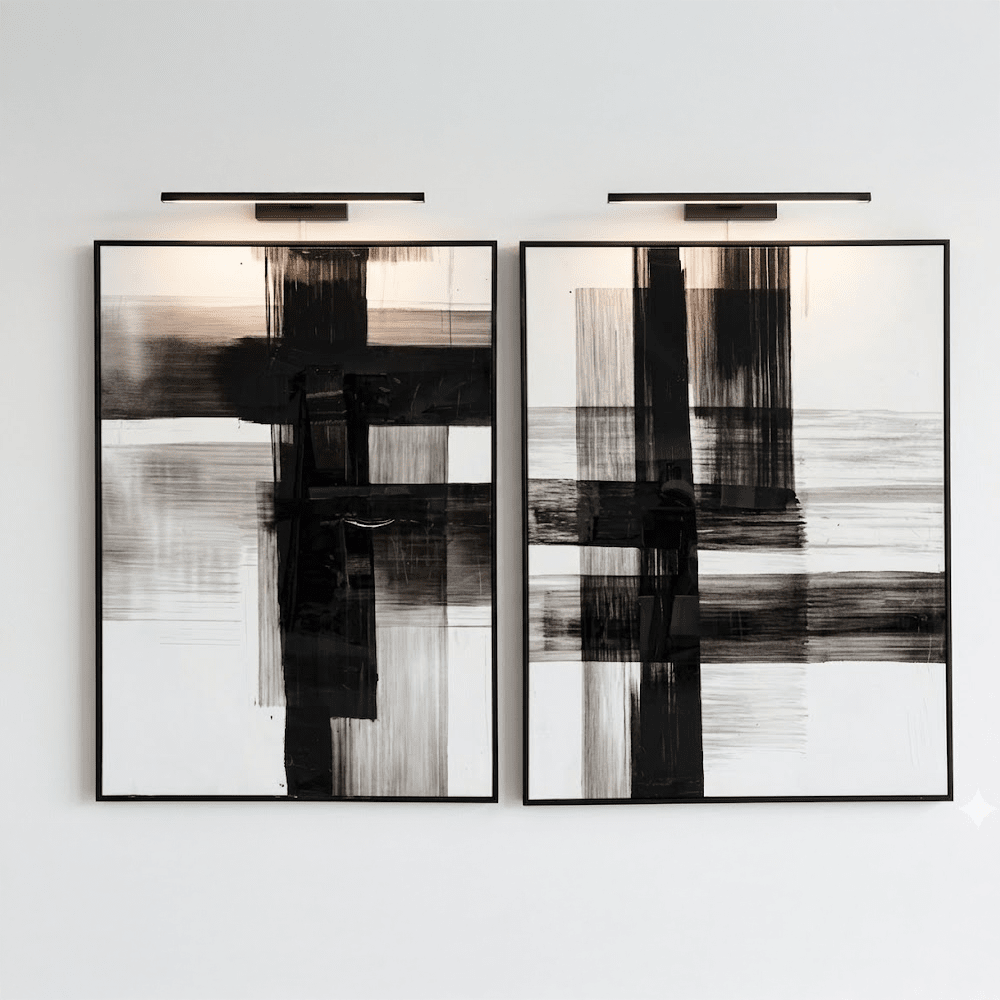 Danby Large Monochrome Framed Wall Art - Set of 2 Accessories 