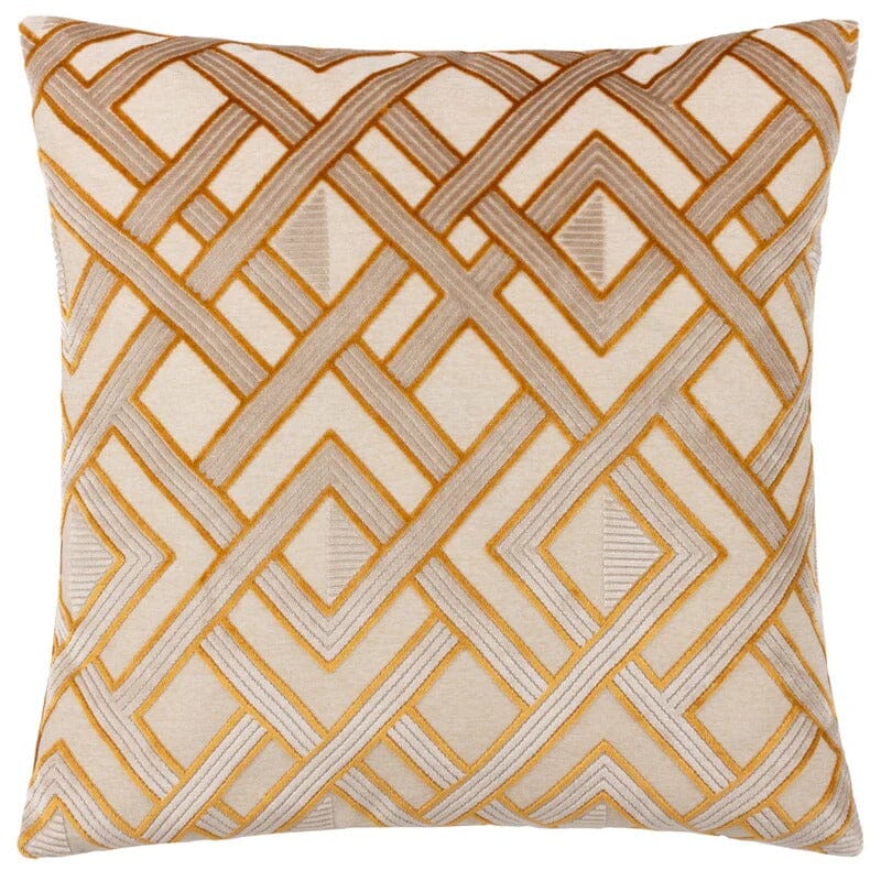 Daniela Rust & Cream Geometric Cushion - 50x50cm 