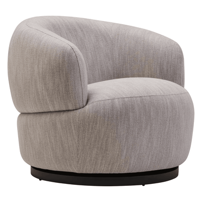 Daphne Grey Textured Swivel Accent Chair with Black Accents Furniture 