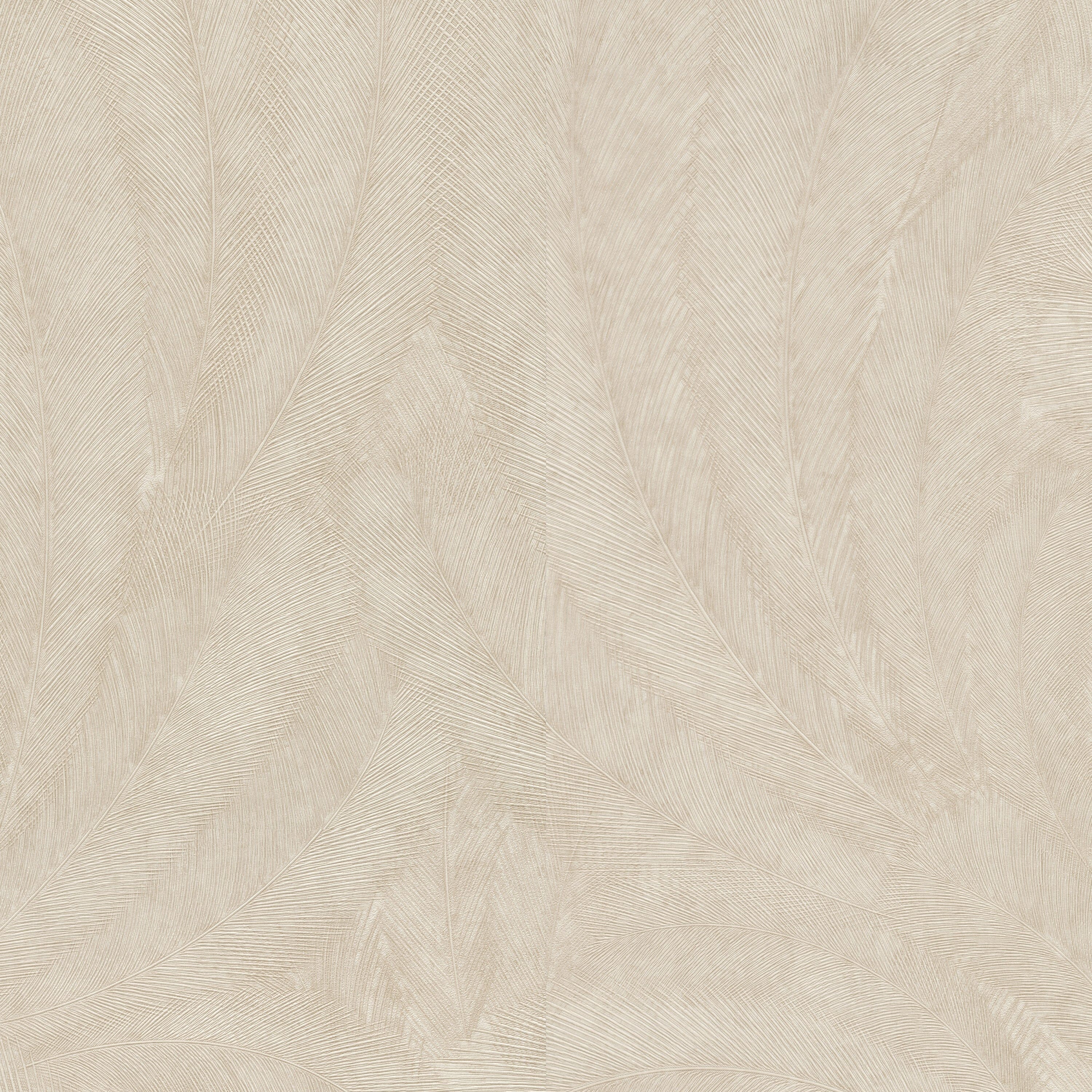 Darcy Cream Feathers Metallic Patterned Wallpaper Home Improvement 