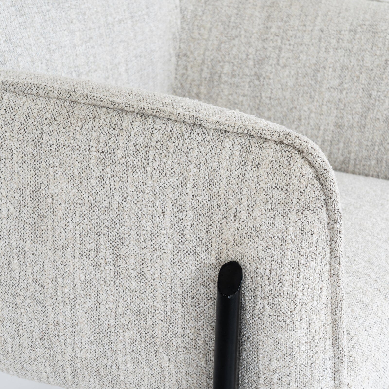 Darick Greige Upholstered Textured Accent Chair with Black Legs Furniture 
