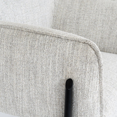 Darick Greige Upholstered Textured Accent Chair with Black Legs Furniture 
