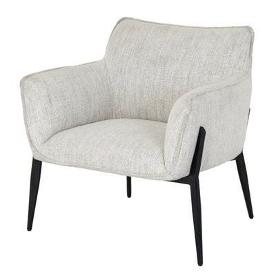 Darick Greige Upholstered Textured Accent Chair with Black Legs Furniture 