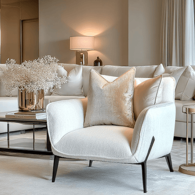 Darick Greige Upholstered Textured Accent Chair with Black Legs Furniture 