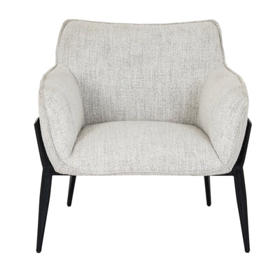Darick Greige Upholstered Textured Accent Chair with Black Legs Furniture 