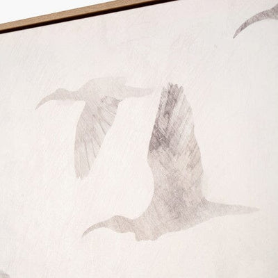 Darina White Birds Canvas Wall Art with Natural Frame - Set of 3 Accessories 