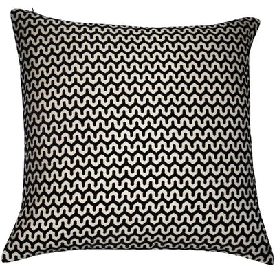 Darla Black & Cream Patterned Cushion - 56 x 56cm Textiles 