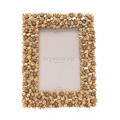 Darya Gold 3D Flowers Photo Frame - 4x6" Accessories 