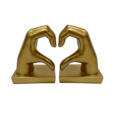 Decorative Gold Heart Hands Bookends Accessories 