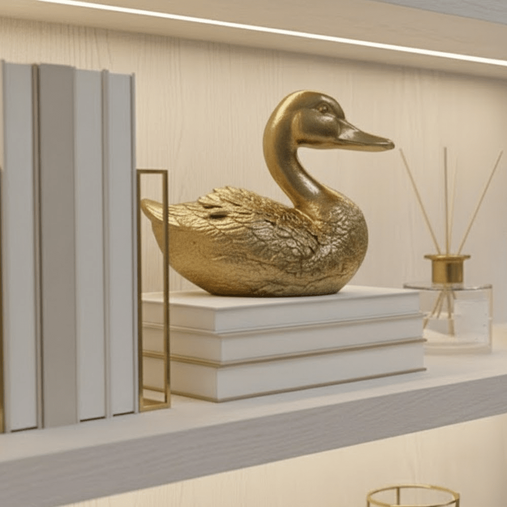 Decorative Gold Laying Duck Ornament Accessories 