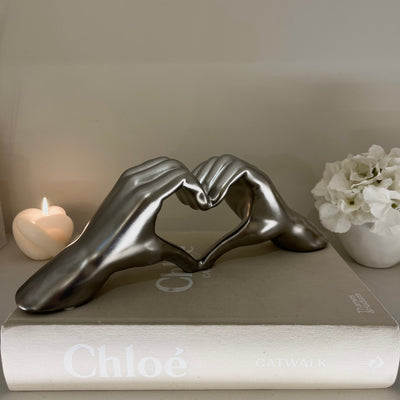 Decorative Silver Heart Hands Ornament Accessories 