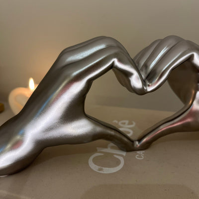 Decorative Silver Heart Hands Ornament Accessories 