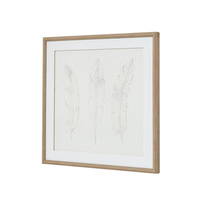 Delilah Square White Feathers Textured Framed Wall Art Accessories 