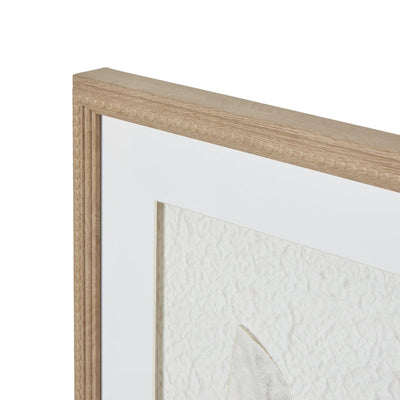 Delilah Square White Feathers Textured Framed Wall Art Accessories 