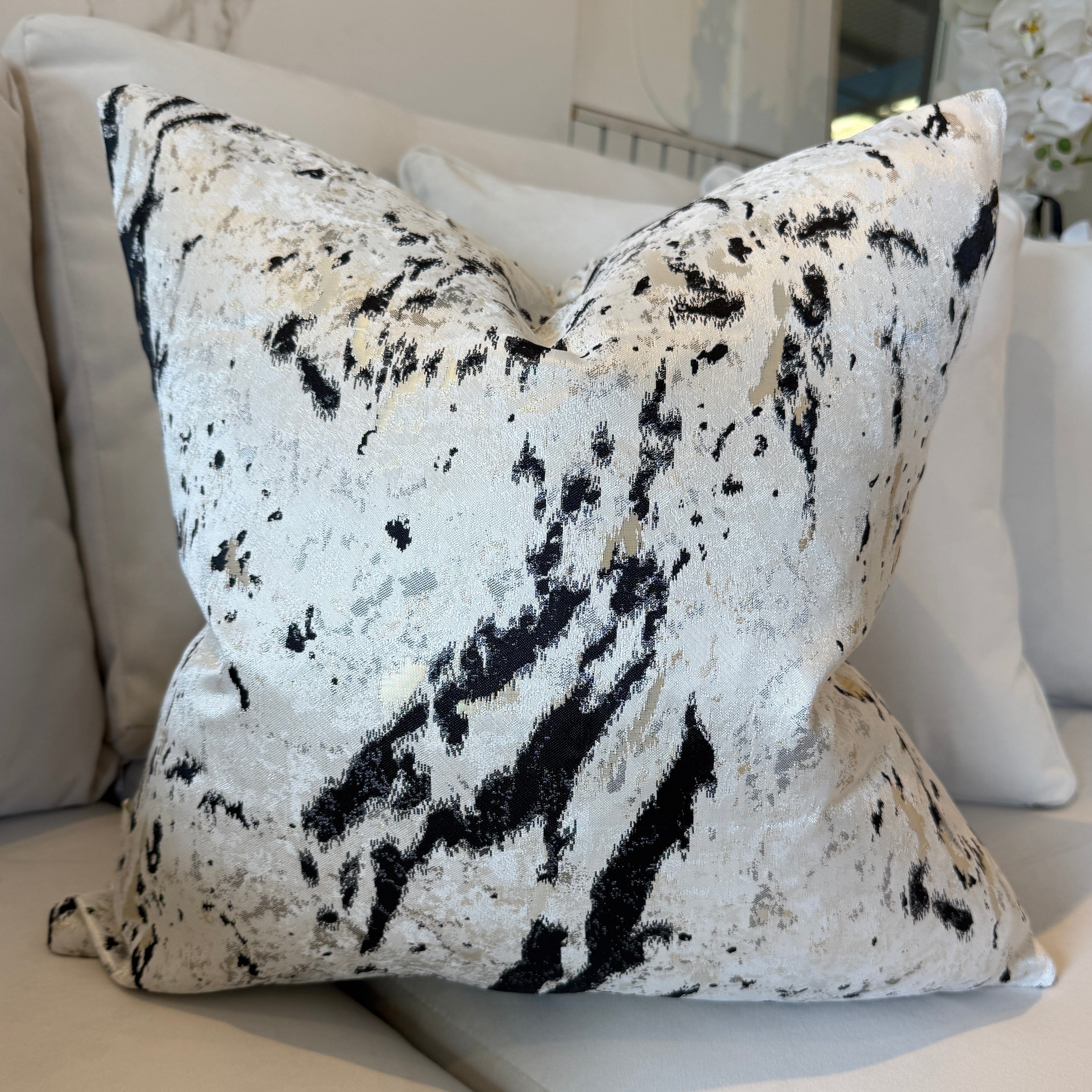 Dionne Cream & Black Abstract Print Cushion Cover - 50x50cm Textiles 