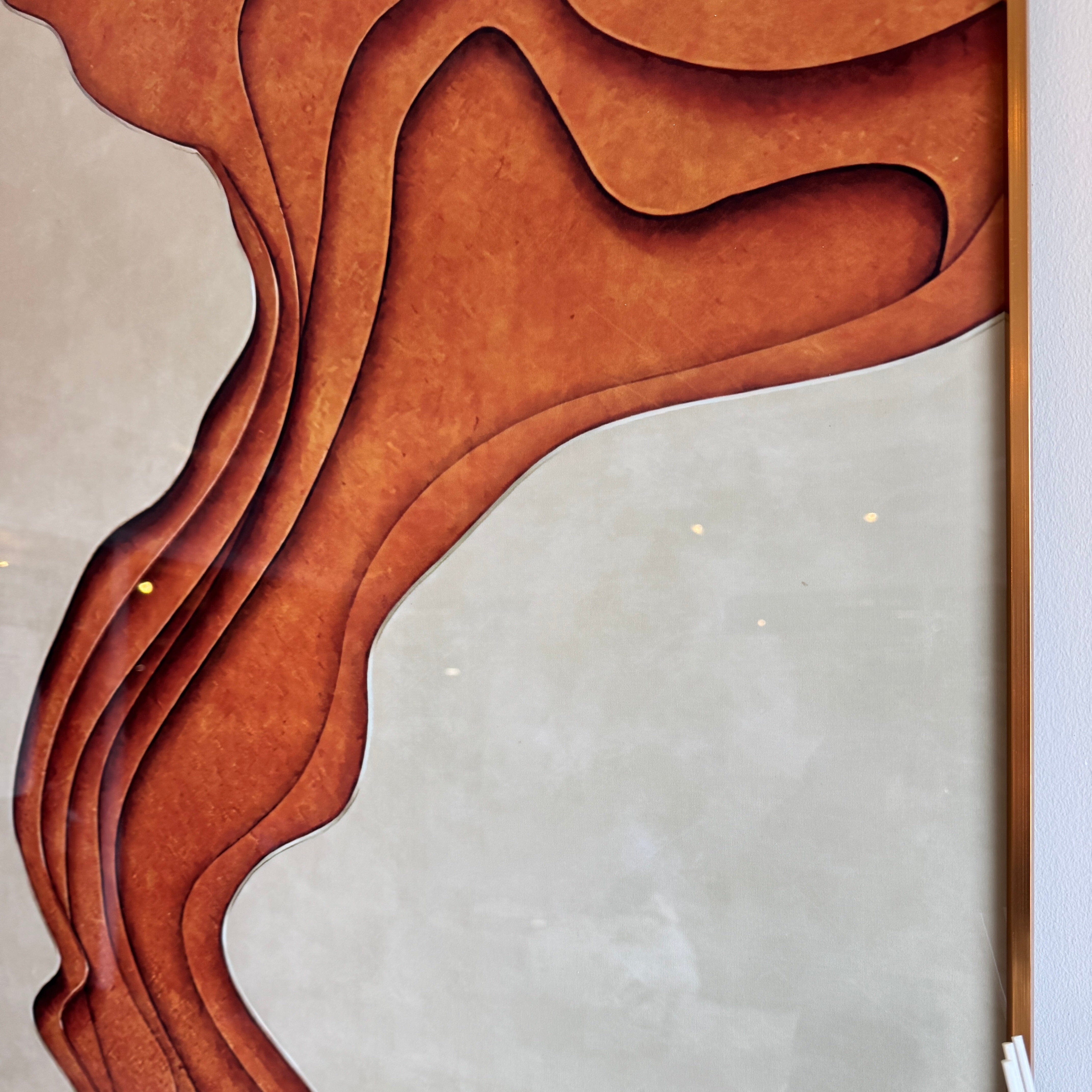 Donatella Copper & Cream 3D Effect Framed Wall Art - 70x100cm Accessories 