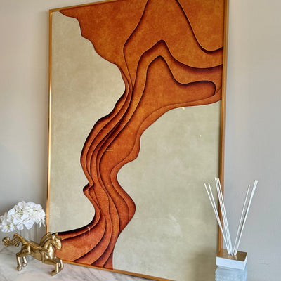Donatella Copper & Cream 3D Effect Framed Wall Art - 70x100cm Accessories 