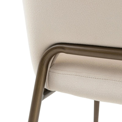 Donna Cream Velvet Dining Chair with Bronze Metal Legs- Set of 2 Furniture 