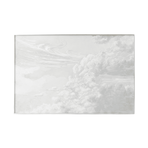 Dream Neutral Cloud Canvas Wall Art with Washed Wood Frame Accessories 