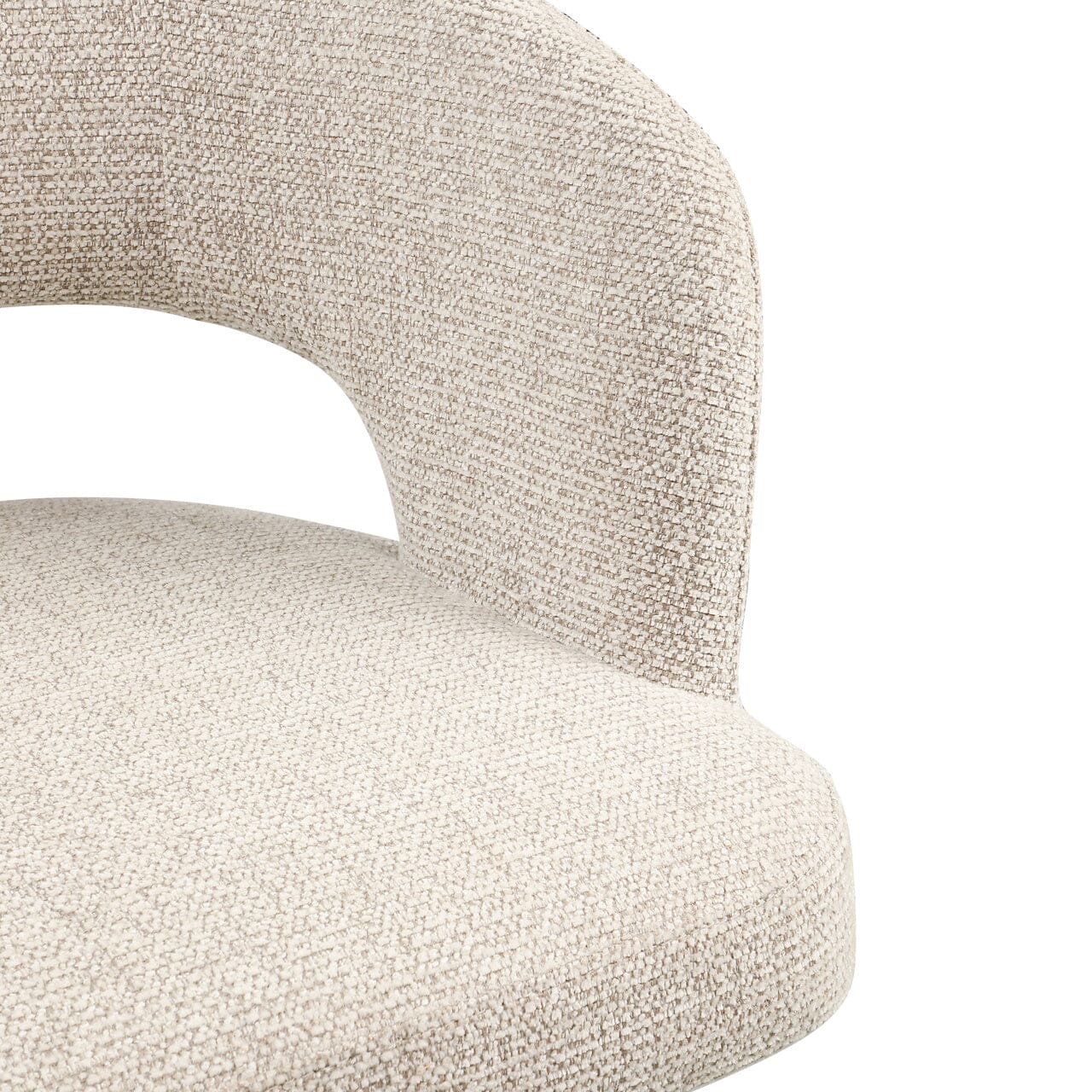Drift Cream Textured Tweed Dining Chair with Black Legs Furniture 