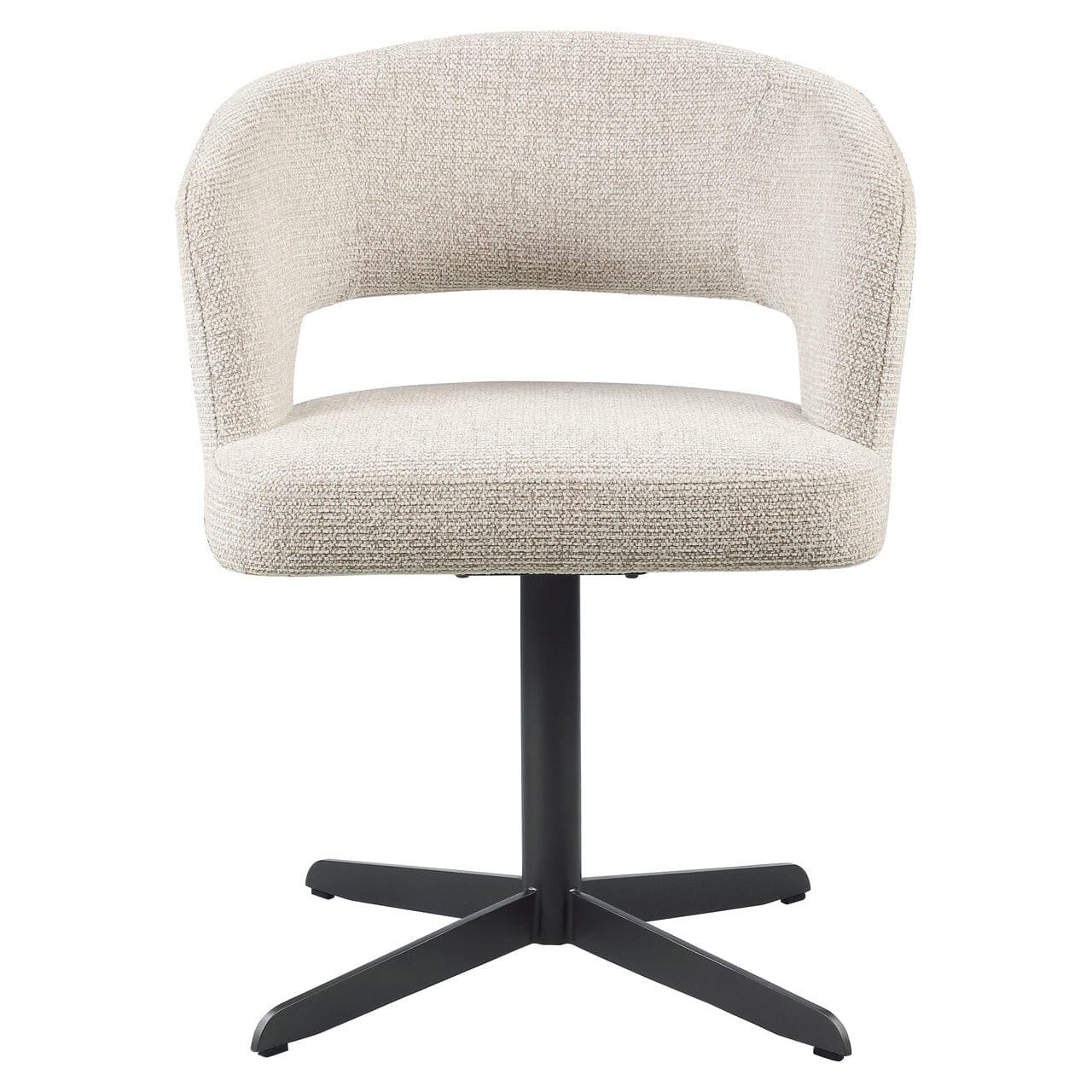Drift Cream Textured Tweed Dining Chair with Black Legs Furniture 