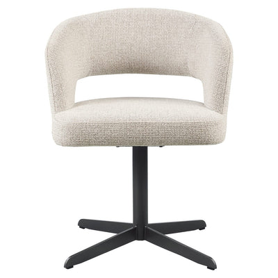 Drift Cream Textured Tweed Dining Chair with Black Legs Furniture 