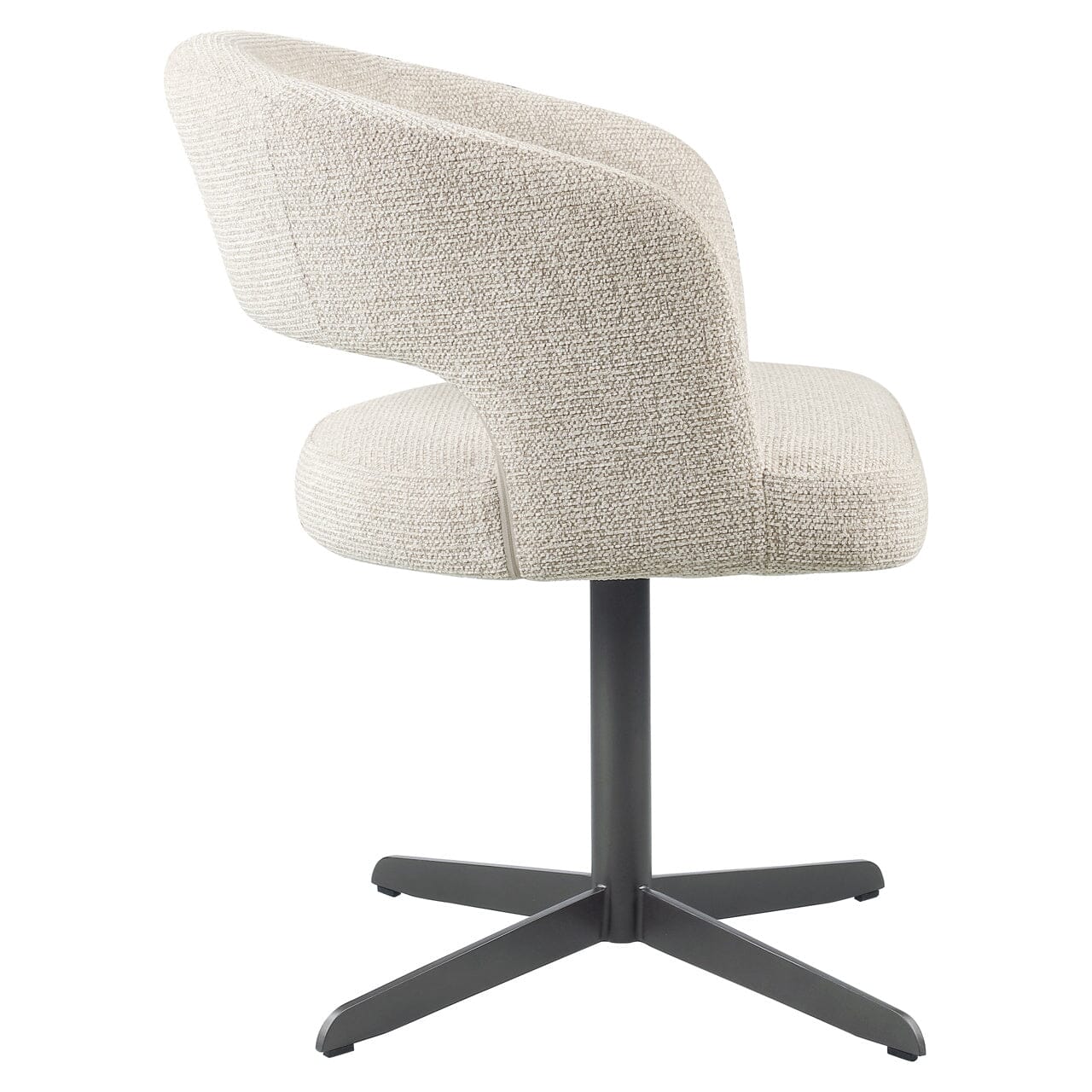 Drift Cream Textured Tweed Dining Chair with Black Legs Furniture 