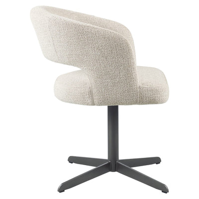 Drift Cream Textured Tweed Dining Chair with Black Legs Furniture 