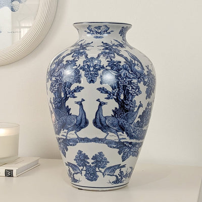 Duchess White & Blue Pattern Ceramic Vase Accessories 